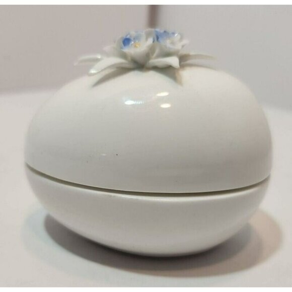 Vtg Golden Crown E&R England Fine Bone China Handpainted Egg Shaped Trinket Box - Picture 3 of 13